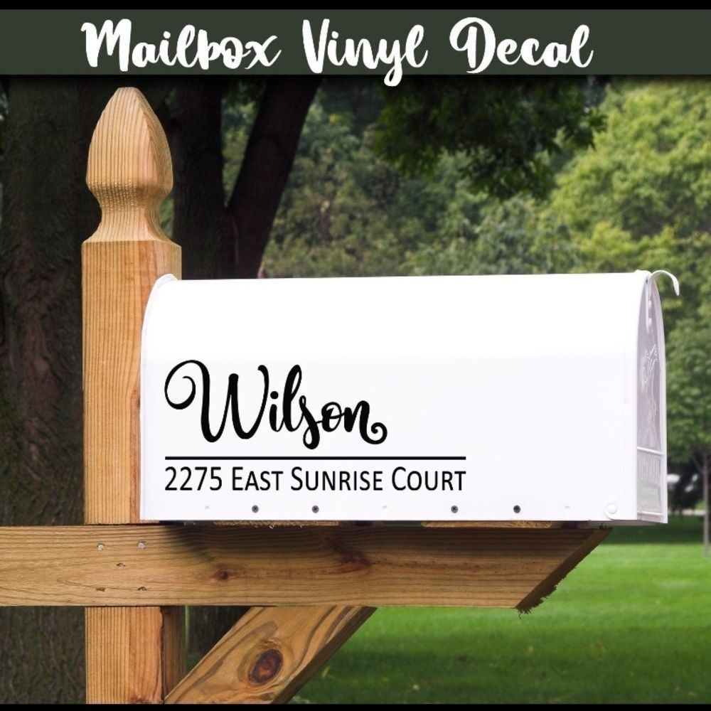 2 Personalized Mailbox Decals  Last Name & Address
